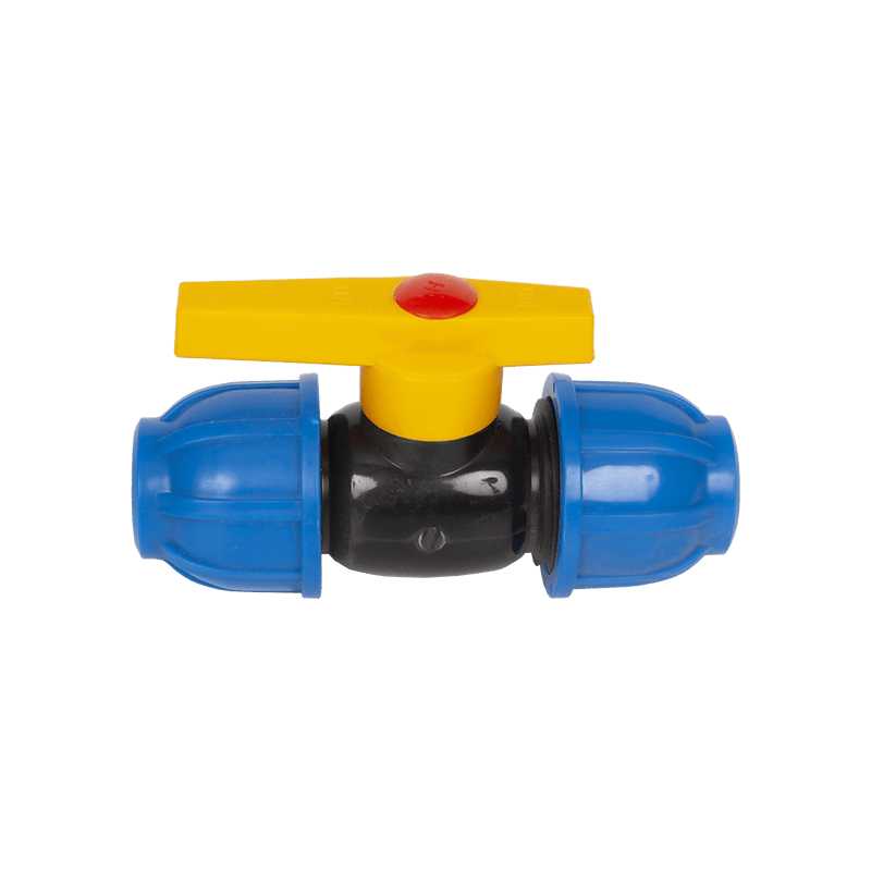 De blauwe plastic klep voor waterbeheersystemen